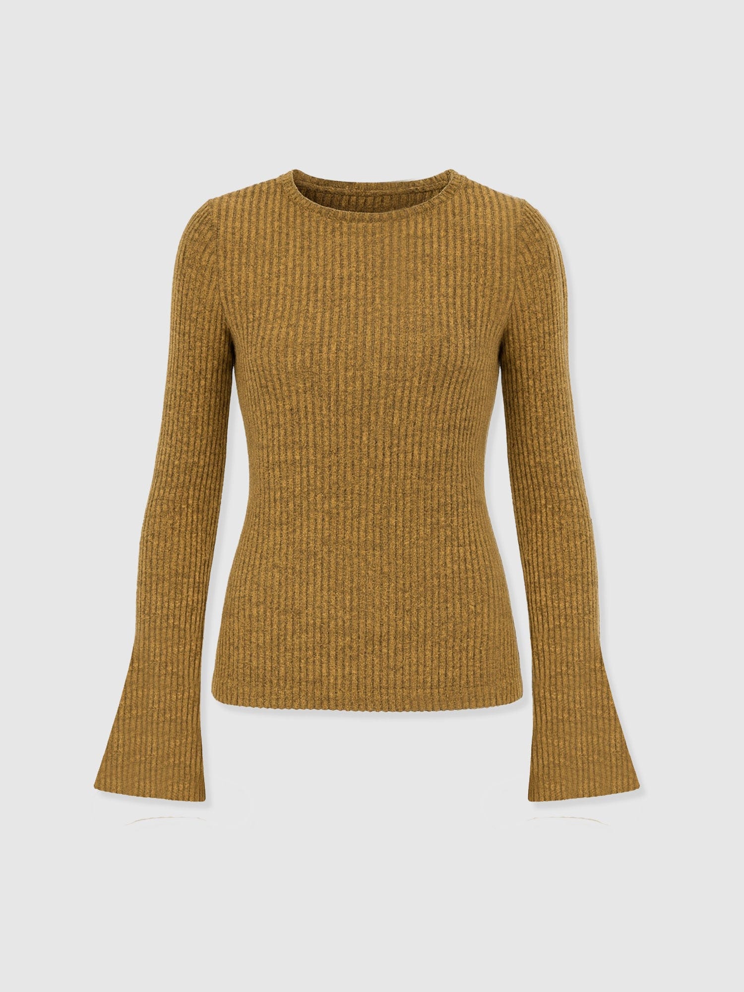 Callie Fluted Tee - Mustard Melange - Women's T-shirts | Saint + Sofia® USA